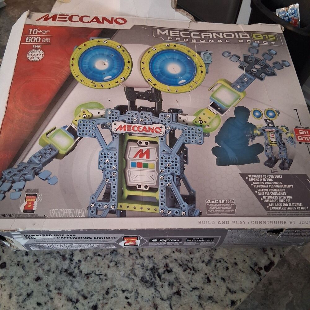 Meccano Meccanoid G15 Personal Robot 600pc Set w/ Box & Manual – Untested